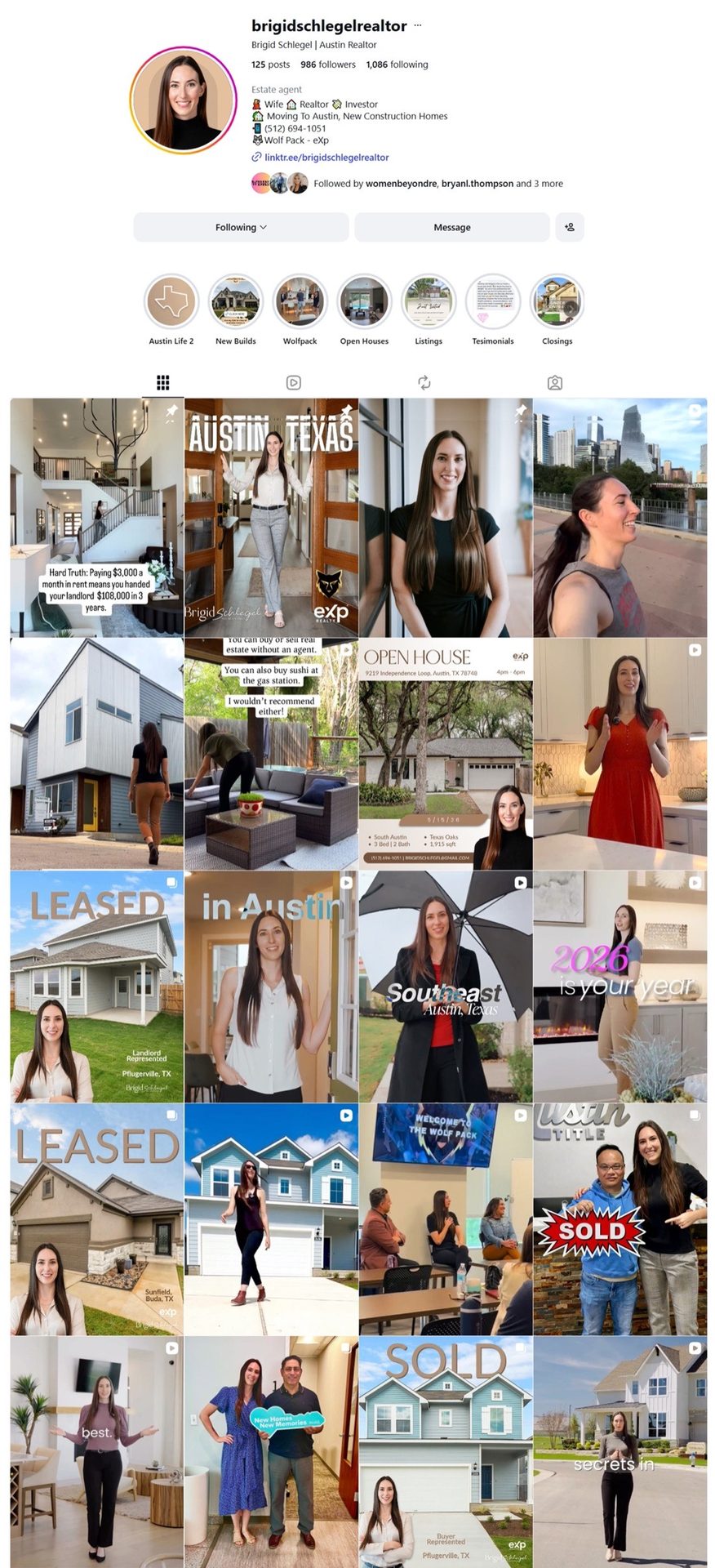 Brigid Schlegel Instagram growth results managed by Inventive Media